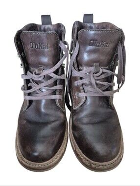 Olukai Mens Leather Lace Up Boots Size 8